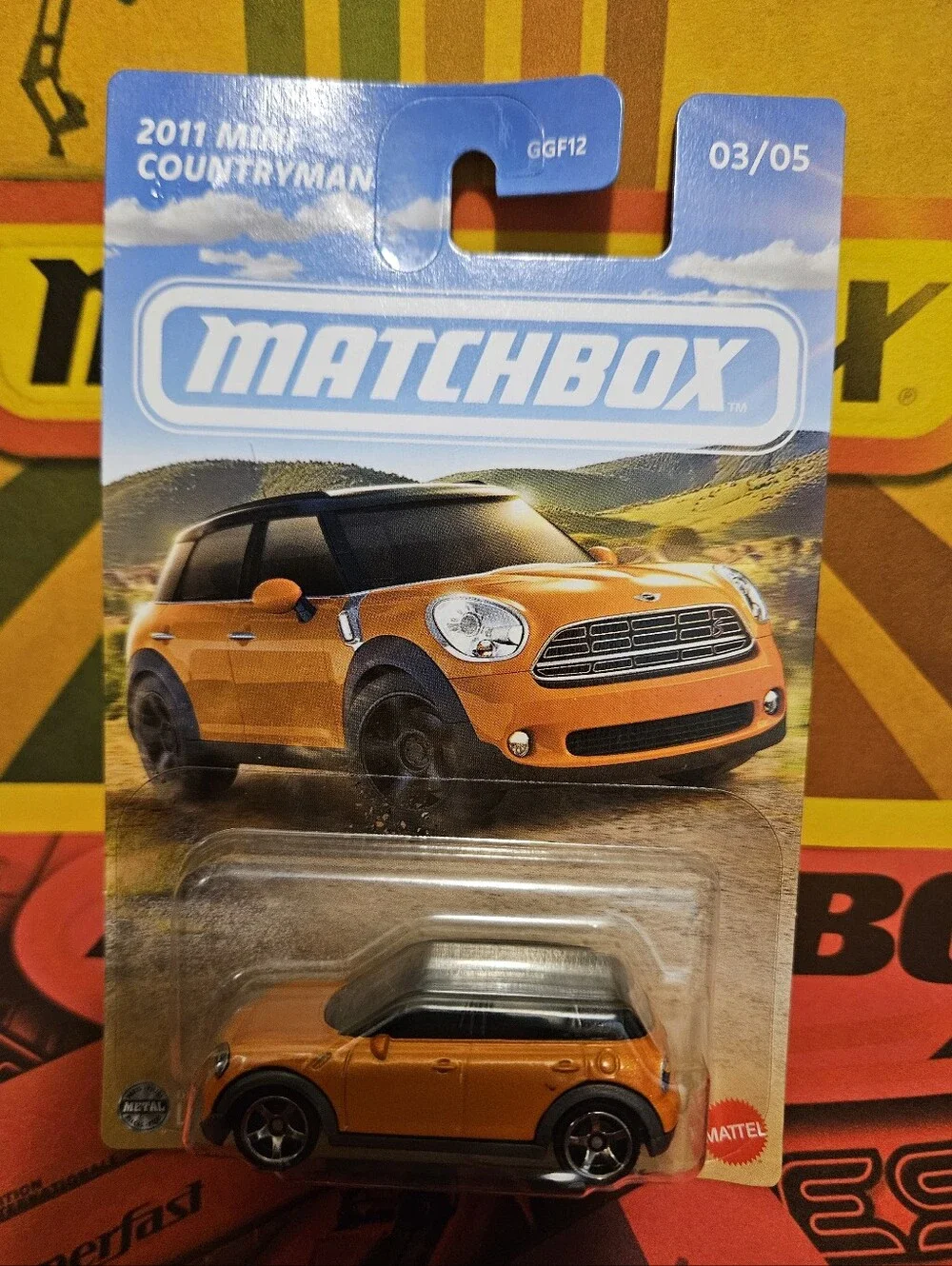 Matchbox Orange Mini 2011 Countryman Collector Car with Black Roof